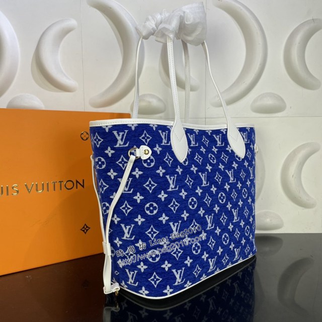 lv路易威登專櫃2022新款Match系列Neverfull MM手提包 天鵝絨lv手提購物袋 M46220 ydh4920